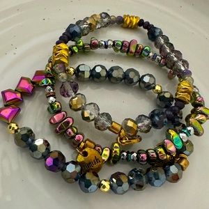 New erimish bracelet set of three boutique trendy stretch beaded bracele…